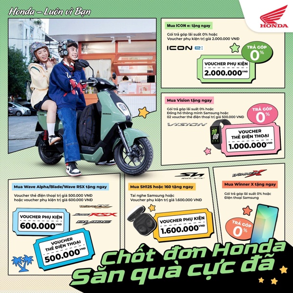 Chốt đơn Honda Săn quà cực đã với Vision tại Xe máy Tân Tiến