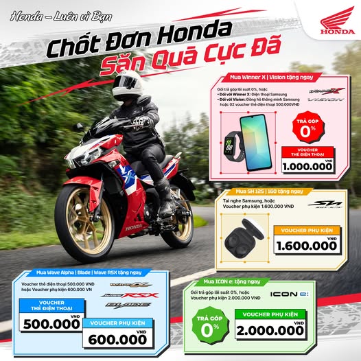 Chốt đơn Honda Săn quà cực đã với Winner X tại Xe máy Tân Tiến